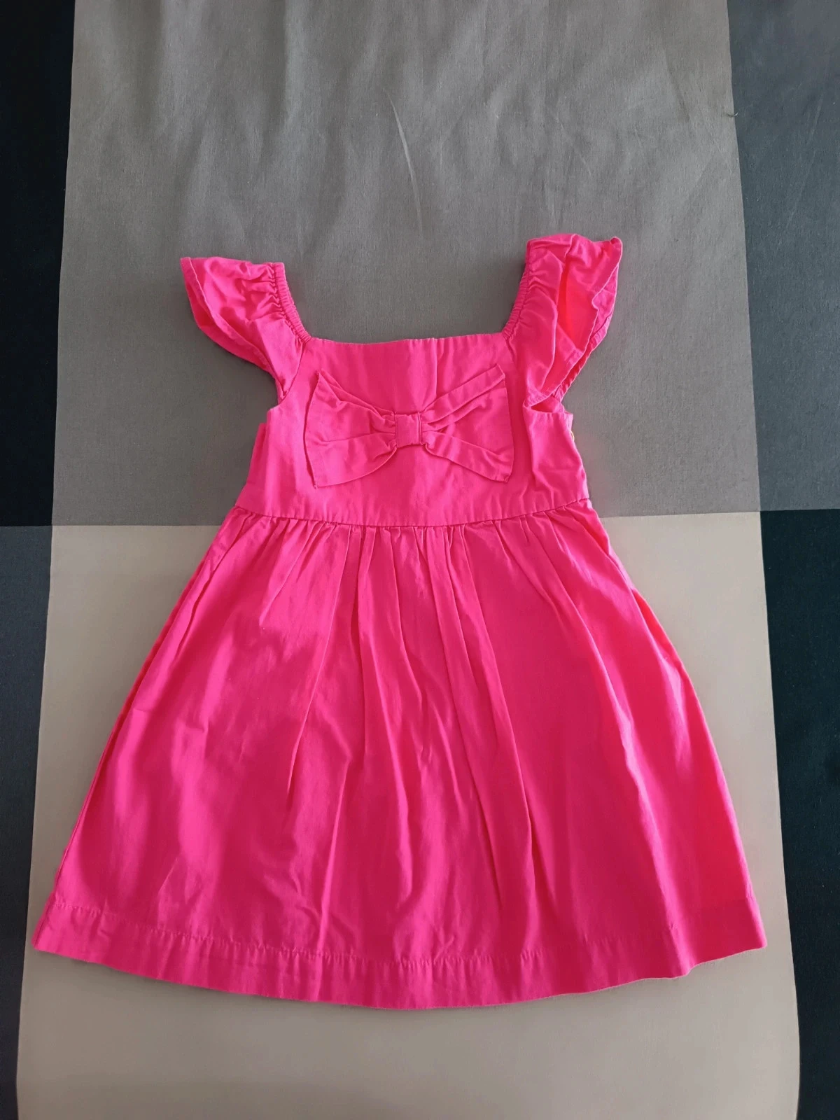 Vestido/vestito/robe/jurk de laço rosa fúcsia da Zippy 9-12 meses